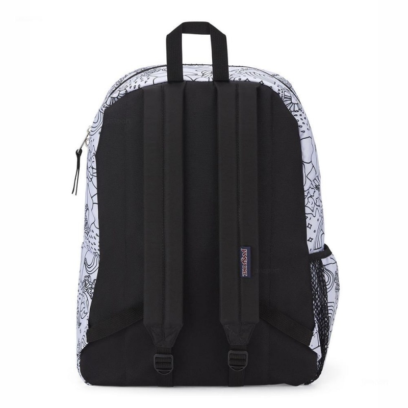 Batohy Školní batohy JanSport CROSS TOWN Bílé Černé | CZQCS90655